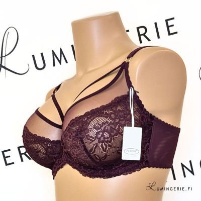 Plaisir Lingerie Lush UW -pitsirintaliivit Burgundy Kaarituettu, toppaamaton joustopitsiliivi. 75-100, D-H 41621-33/BUR