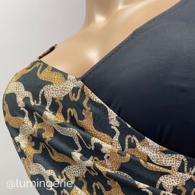 Plaisir Lingerie Untamed Faux Wrap-uimapuku Big Cats Uimapuku sisäänommellulla liiviosalla 42-56, C-H T0056-18/CATS