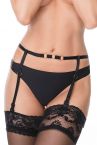 Julimex Lingerie Poppy Harness Garter -sukkanauhavyö Black-thumb  S/M - L/XL POPPY-BLK