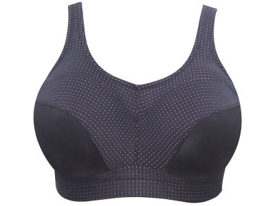 Parfait Active Power Fit -urheilurintaliivit Black w Pink Blush Kaarituettu, toppaamaton urheiluliivi muunneltavilla olkaimilla 70-100, D-H P6002-BLK