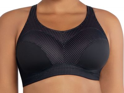 Parfait Active Power Fit -urheilurintaliivit Black w Pink Blush Kaarituettu, toppaamaton urheiluliivi muunneltavilla olkaimilla 70-100, D-H P6002-BLK