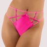 Playful Promises Ramona Strap & Mesh HW Thong -stringit Neon Pink Satin-thumb  38 - 54 PP-HW-3220-NPS