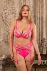 Playful Promises Ramona Strap & Mesh HW -sukkanauhavyö Neon Pink Satin-thumb  38 - 54 PP-SB-3220-NPS