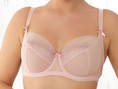 Nessa Rapsodia Soft -rintaliivit roosa Kaarituettu, toppaamaton balconetteliivi 60-100, D-M N075-529-PINK