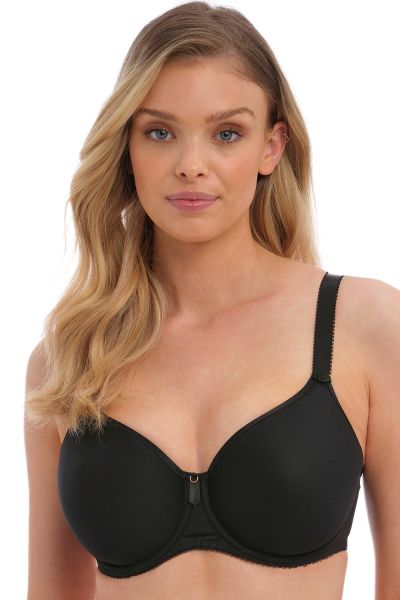 Fantasie Rebecca Essentials UW Moulded-t-paitarintaliivit Black Kokokuppinen, kaarituettu liivi, jossa sileät muotoonprässätyt kupit 65-95, D-K FL101310-BLK