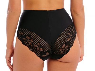 Fantasie Reflect High Waist Control Brief -alushousut Black Korkeavyötäröiset alushousut kevyellä vatsatuella XS-2XL FL101852-BLK