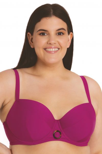 Curvy Kate Retro Sun Padded Balcony -bikiniliivit Orchid Kaarituettu, topattu, balconettemallinen bikiniliivi. 70-100, E-M CS-019-300