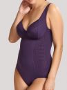 Panache Swimwear Riviero-uimapuku Aubergine-thumb Kaarituettu kokouimapuku ylellisellä jacquardneuloksella 70-90 E-K SW1330-AUB