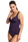 Panache Swimwear Riviero-uimapuku Aubergine-thumb Kaarituettu kokouimapuku ylellisellä jacquardneuloksella 70-90 E-K SW1330-AUB
