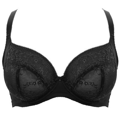 Sculptresse by Panache Roxie Plunge-rintaliivit Black Kaarituettu ja toppaamaton plungeliivi. 75-105, D-M 9586-BLK