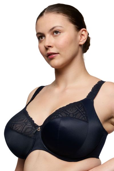 Primadonna Salerno UW Full Cup -rintaliivit Midnight Blue Kaarituettu, toppaamaton täyskuppinen liivi sivutuella. 70-110, D-M 01635-30/35-MID