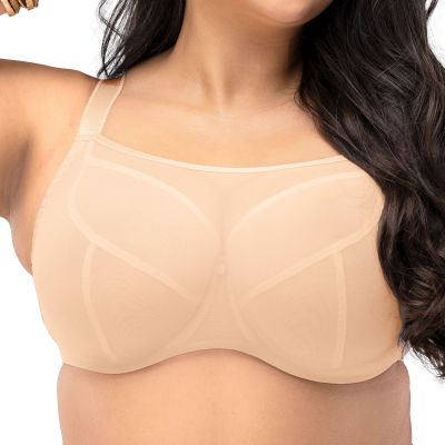 Nessa Salma UW Soft Crop Top -rintaliivit - Beige Kaarituettu, pehmeäkuppinen, toppaamaton, kaksikerroksinen crop top-liivi. 65-110, D-P SAL-555-BEZ
