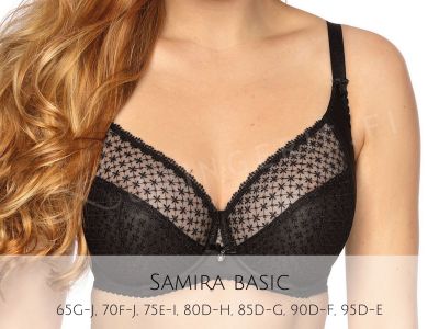 Gaia Lingerie Samira Soft -rintaliivit musta Kaarituettu, toppaamaton lähes täyskuppinen malli 65-105, D-L BS-874-CZA