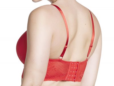 Parfait Lingerie Sandrine Plunge Longline -rintaliivit Racing Red Kaarituettu, syväänuurrettu longline-liivi 70-90, D-G P5351-RAD