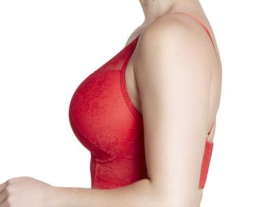 Parfait Lingerie Sandrine Plunge Longline -rintaliivit Racing Red Kaarituettu, syväänuurrettu longline-liivi 70-90, D-G P5351-RAD