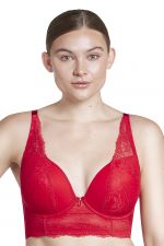 Sandrine Plunge Longline -rintaliivit Racing Red