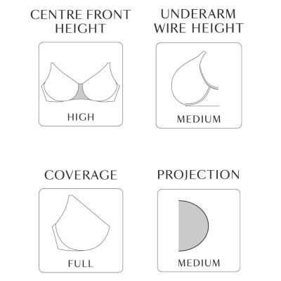 Sculptresse by Panache Amara UW Full Cup -rintaliivit - Black Kaarituettu ja toppaamaton täyskuppinen liivi. 75-105, E-O 11265-BLK