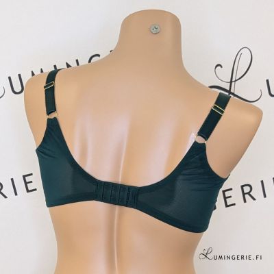 Sculptresse by Panache Josephine UW Full Cup -rintaliivit Forest Green Kaarituettu ja toppaamaton, täyskuppinen mesh- ja pitsiliivi. 75-105, E-O 10855A-FOG