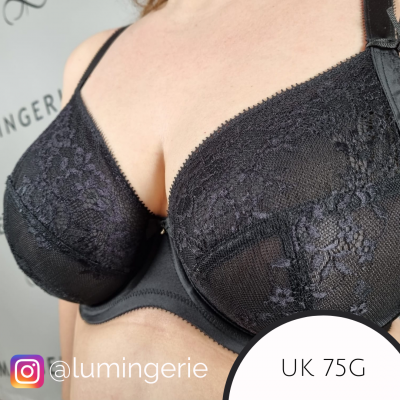 Sculptresse by Panache Roxie Plunge-rintaliivit Black Kaarituettu ja toppaamaton plungeliivi 75-105, D-H 9586-BLK