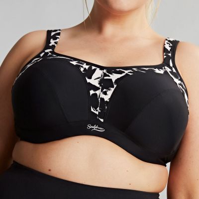 Sculptresse by Panache Sculptresse Sport 9441 urheilurintaliivit Monochrome Kaarituettu, toppaamaton urheiluliivi, jossa olkaimissa racerback-mahdollisuus. 75-105, D-K SCU-9441-MONO