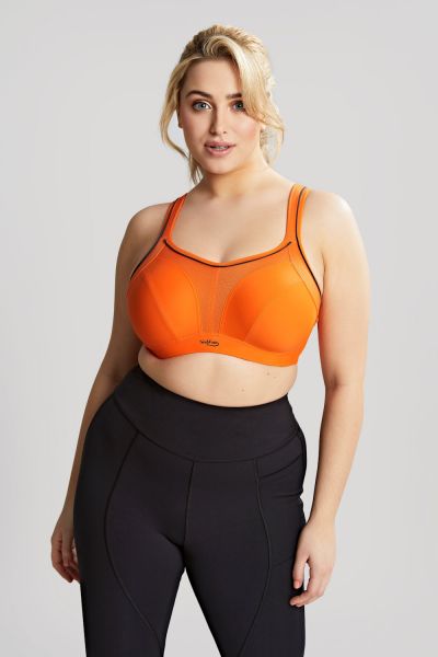 Sculptresse by Panache Sculptresse Sport 9441 urheilurintaliivit Mango Kaarituettu, toppaamaton urheiluliivi, jossa olkaimissa racerback-mahdollisuus 75-105, D-K SCU-9441-MAO