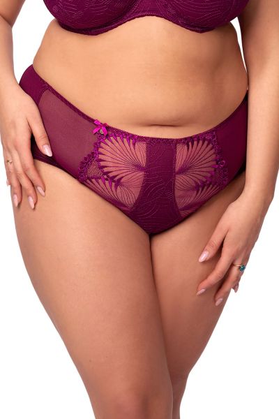 Nessa Selena Midi Brief -alushousut Amaranth Alushousut pitsikoristeilla, normaalikorkea vyötärö 40-52 NO2-AMA