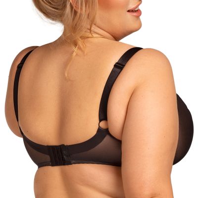 Nessa Selena Nouveau UW Soft -rintaliivit Black & Beige Kaarituettu, pehmeäkuppinen kirjailtu meshbalconette pitsikoristeilla. 65-110, D-P SEN-500-B&B