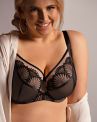 Nessa Selena Nouveau UW Soft -rintaliivit Black & Beige-thumb Kaarituettu, pehmeäkuppinen kirjailtu meshbalconette pitsikoristeilla. 65-110, D-P SEN-500-B&B
