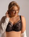Nessa Selena Nouveau UW Soft -rintaliivit Black & Beige-thumb Kaarituettu, pehmeäkuppinen kirjailtu meshbalconette pitsikoristeilla. 65-110, D-P SEN-500-B&B