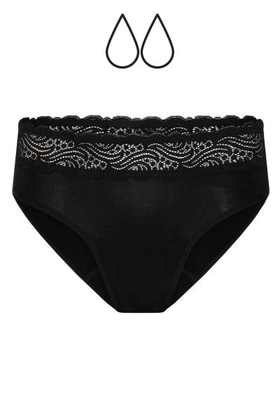 Modibodi Sensual Hi-Waist Bikini -alushousut Light-Moderate Black Tämän tuotteen imukyky on ** Light-Moderate. 38/S - 50/4XL 