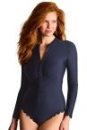 Panache Swimwear Signature Scallop NW LS -uimapuku Ink Blue-thumb Kaaritueton, pitkähihainen kokouimapuku. 36-46 SW1725B-INK