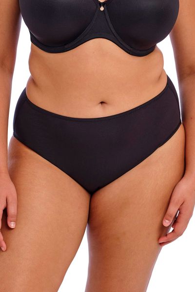Elomi Smooth Full Brief -alushousut Black Korkeavyötäröiset, yksinkertaiset alushousut S/36-38 - 3XL-4XL/48-50 EL4565-BLK