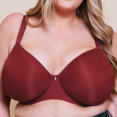 Curvy Kate Smoothie UW Moulded Spacer -rintaliivit - Deep Red Kaarituettu, saumaton ja sileä t-paitaliivi muunneltavilla olkaimilla. 65-105, E-M CK072104-DRE