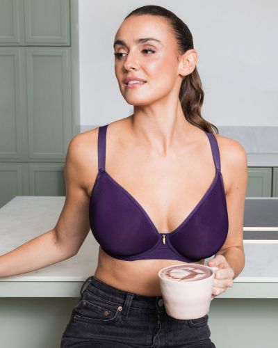 Curvy Kate Smoothie UW Moulded Spacer -rintaliivit - Purple Kaarituettu, saumaton ja sileä t-paitaliivi muunneltavilla olkaimilla. 70-100, D-H CK072104-DPE