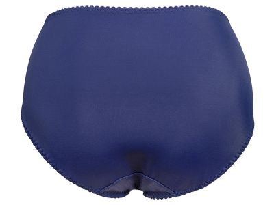 Plaisir Lingerie Sofia-midialushousut Dark Blue Korkeahko alushousumalli, jossa pitsisomiste edessä. 42-56 145-17/DAB