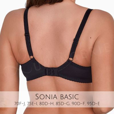 Gaia Lingerie Sonia Semi Soft -rintaliivit Black Puolitopattu ja kaarituettu liivimalli. 70-105, D-L BS-1058-CZA