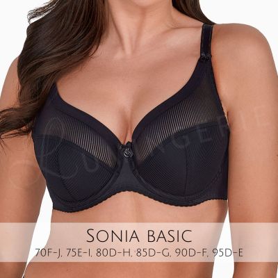 Gaia Lingerie Sonia Semi Soft -rintaliivit Black Puolitopattu ja kaarituettu liivimalli. 70-105, D-L BS-1058-CZA