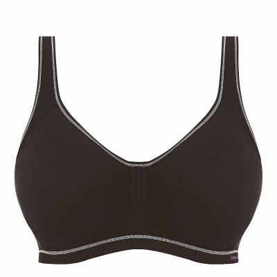 Freya Active Sonic UW Moulded-urheilurintaliivit - Storm Black Kaarituettu ja topattu, saumaton urheiluliivi, jossa muunneltavat olkaimet. 65-90, D-K AA4892-STM