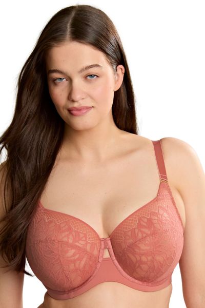 Sculptresse by Panache Sophia UW Stretch Lace Full Cup -rintaliivit - Sienna Rose Kaarituettu, toppaamaton joustopitsinen täyskuppiliivi. 75-105, E-O 11195-SIE
