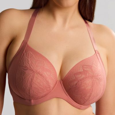 Sculptresse by Panache Sophia UW Stretch Lace Plunge -rintaliivit - Sienna Rose (ENNAKKOTILAUS 17.6.) Kaarituettu, toppaamaton joustopitsinen plungeliivi. 75-105, E-M 11196-SIE