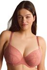 Sculptresse by Panache Sophia UW Stretch Lace Plunge -rintaliivit - Sienna Rose (ENNAKKOTILAUS 17.6.)-thumb Kaarituettu, toppaamaton joustopitsinen plungeliivi. 75-105, E-M 11196-SIE