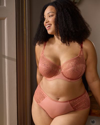 Sculptresse by Panache Sophia UW Stretch Lace Full Cup -rintaliivit - Sienna Rose Kaarituettu, toppaamaton joustopitsinen täyskuppiliivi. 75-105, E-O 11195-SIE