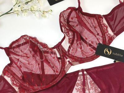 Subtille Linda Soft -rintaliivit Bordeaux/Beige Kaarituettu, toppaamaton meshliivi 65-105, D-O LIN-SOFT-BOR-BEZ