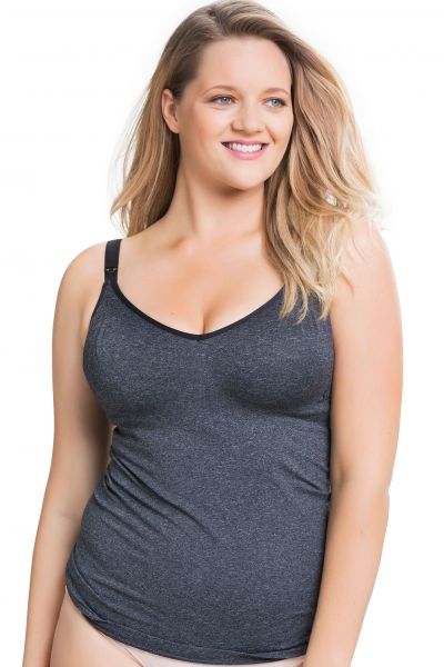 Cake Maternity Sugar Candy Essential Nursing Tank Top saumaton charcoal Kaaritueton ja saumaton toppi imetysluukuilla XS-XXL (60-90, F-K) 40-8012-59