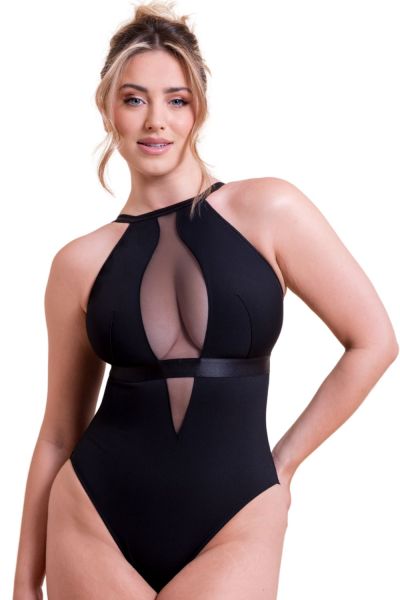 Scantilly by Curvy Kate Swerve NW -meshbody - Black Kaaritueton body säädettävillä ja muunneltavilla olkaimilla E-L-kuppikolle. S/36-38 - 2XL/52-54 ST040744-BLK