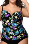 Ava Swimwear Blue Tropical UW Padded -tankini-thumb  65-95, D-L ST-19