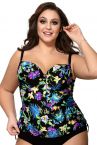Ava Swimwear Blue Tropical UW Padded -tankini-thumb  65-95, D-L ST-19