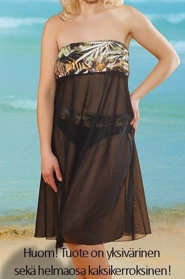 Plaisir Lingerie Solid- rantahame /-mekko musta Monikäyttöinen rantamekko tai rantahame 40-56 T0023