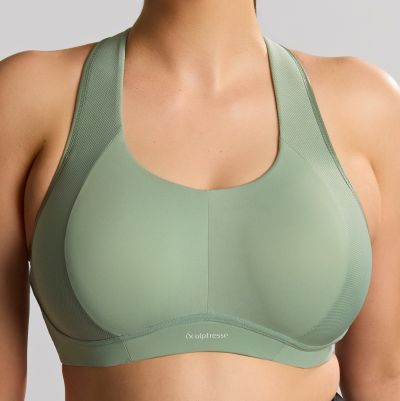 Sculptresse by Panache 9443 Thrive UW NP -urheilurintaliivit - Pale Green Kaarituettu, toppaamaton urheiluliivi, jossa olkaimissa racerback-mahdollisuus. 75-105, E-O SCU-9443-PAN