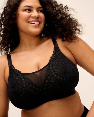 Elomi Tiernie NW -bralette - Black Kaaritueton, toppaamaton pitsi- ja meshbralette. 70-100, E/F - M/N EL303317-BLK
